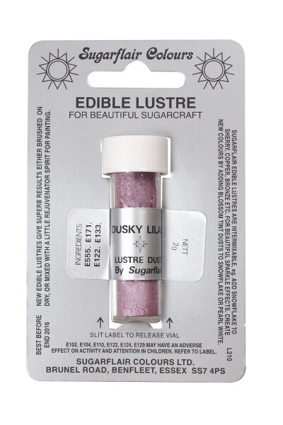 Sugarflair essbare Glanz Puderfarbe - Farbe: Lila-Dusky Lilac-2g