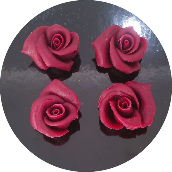 Cake-Masters Marzipan-Rosen mittel bordeaux 4 Stück