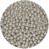 FunCakes Knusprige Choco Perlen - Metallic Silver 60g