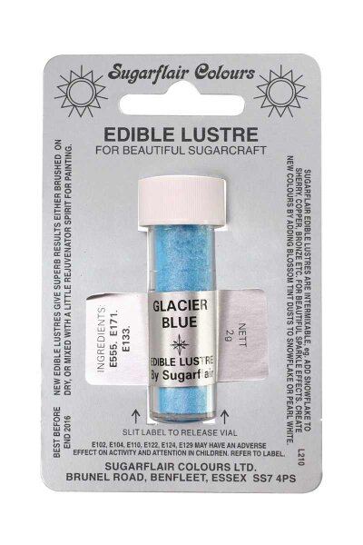 Sugarflair essbare Glanz  Puderfarbe - Farbe: Blau -Glacier Blue-2g