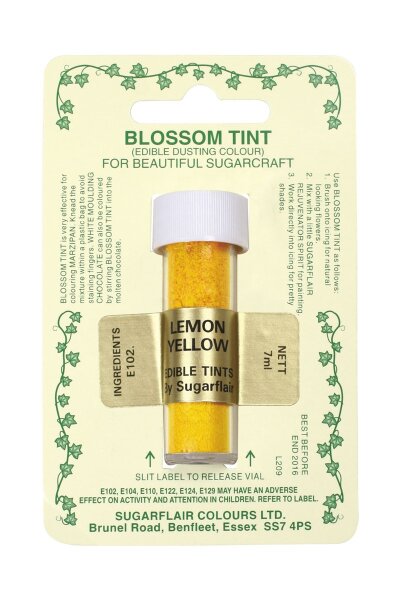 Sugarflair "Blossom Tint" - essbare Puderfarbe - Farbe: Zitronengelb 2g